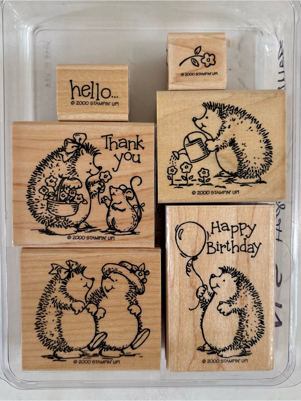 Stampin’ Up! 2000 Hedgehog Happiness Wood Stamp Set